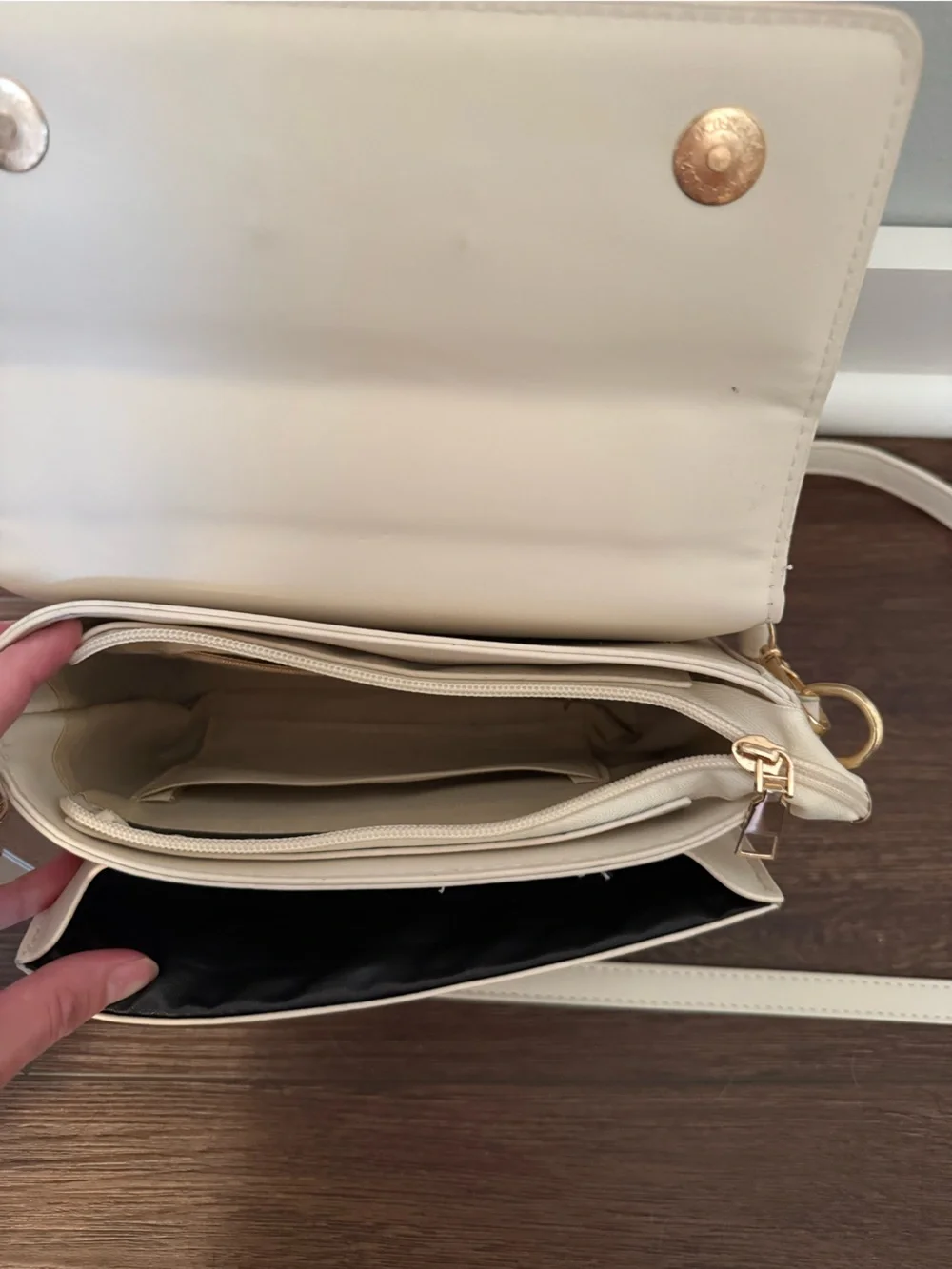 Woven Textured Crossbody Bag in Cream